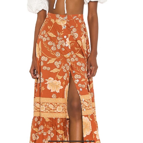 Spell Sloan Maxi Skirt in Ochre SZ XS NWT - Picture 3 of 11